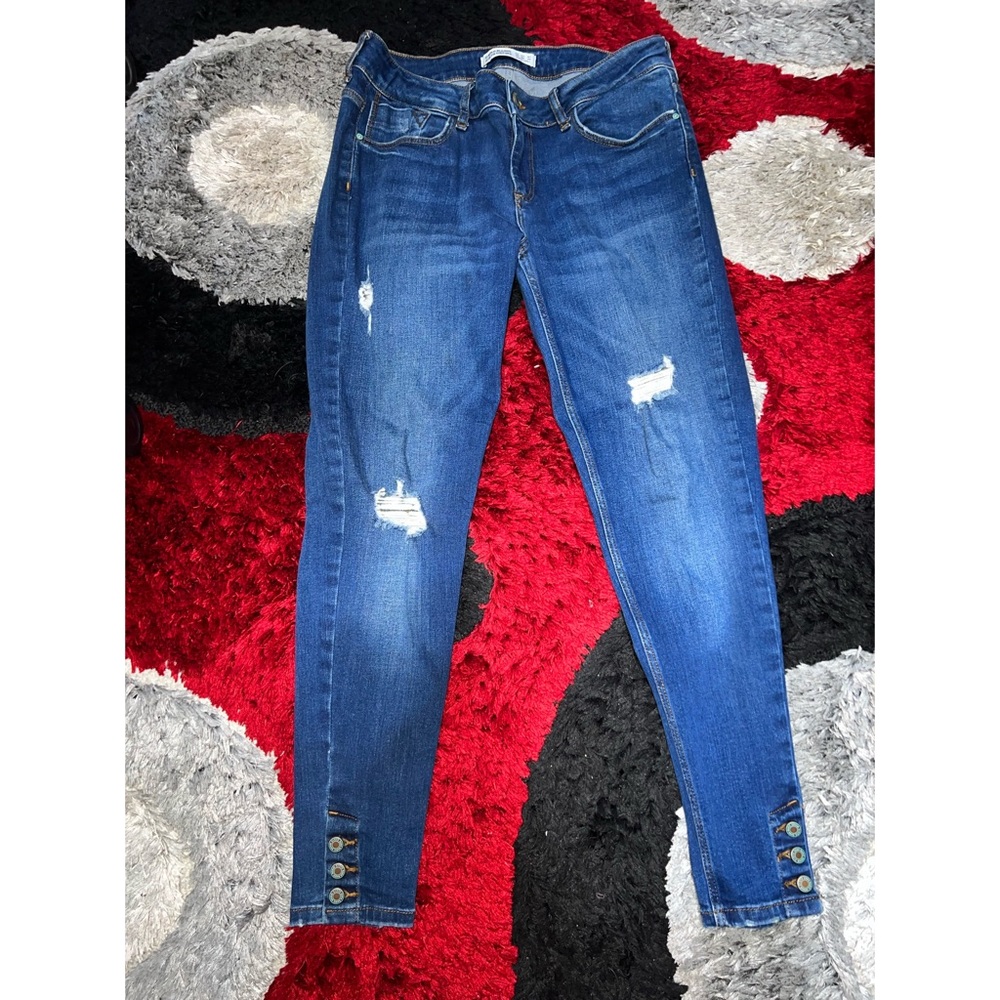 Zara distressed skinny jeans